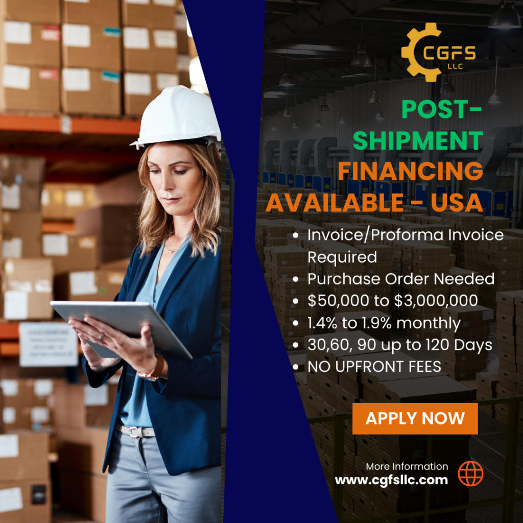 Post Shipping Finance Available in the USA