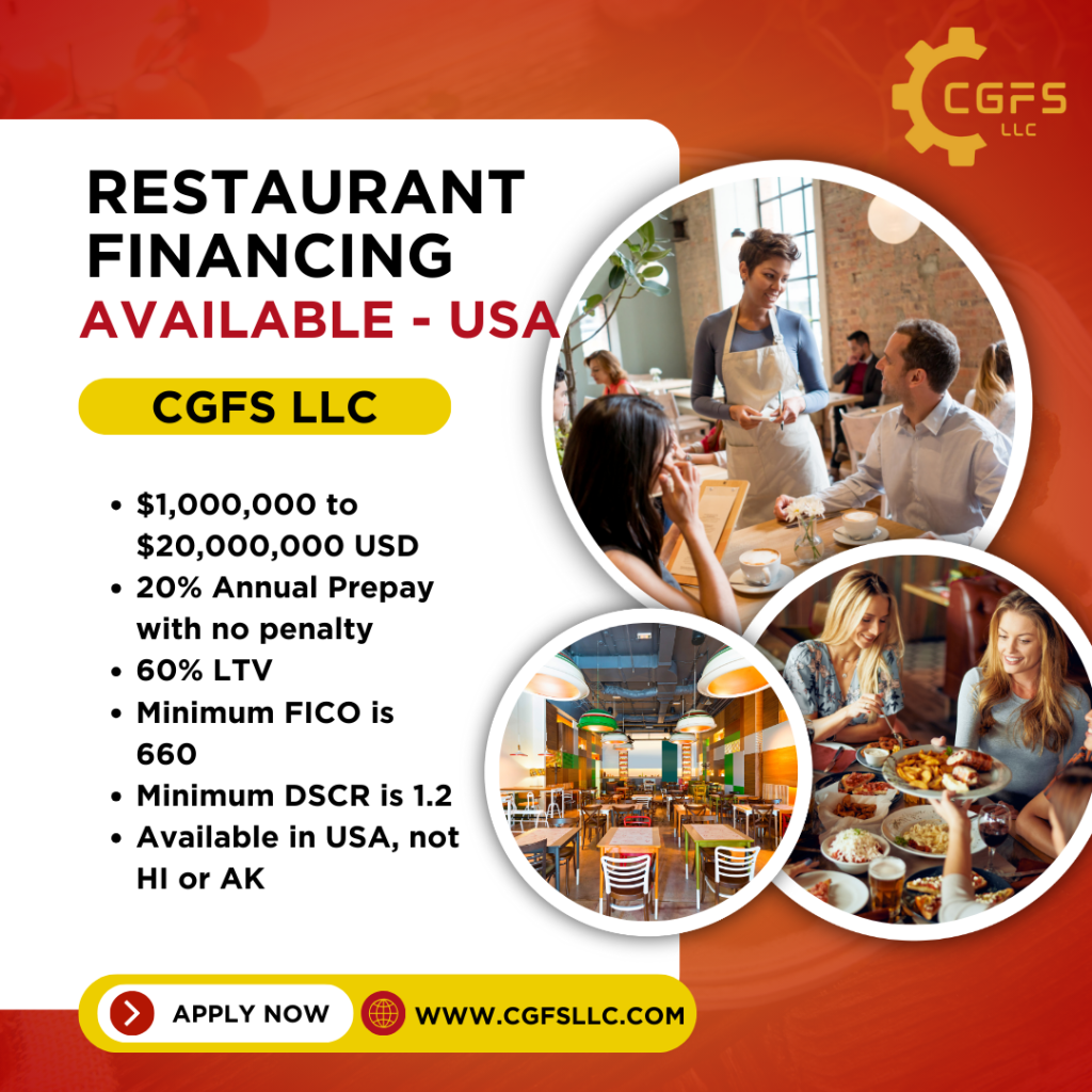 Owner-Occupied Restaurant Financing Now Available in the USA!