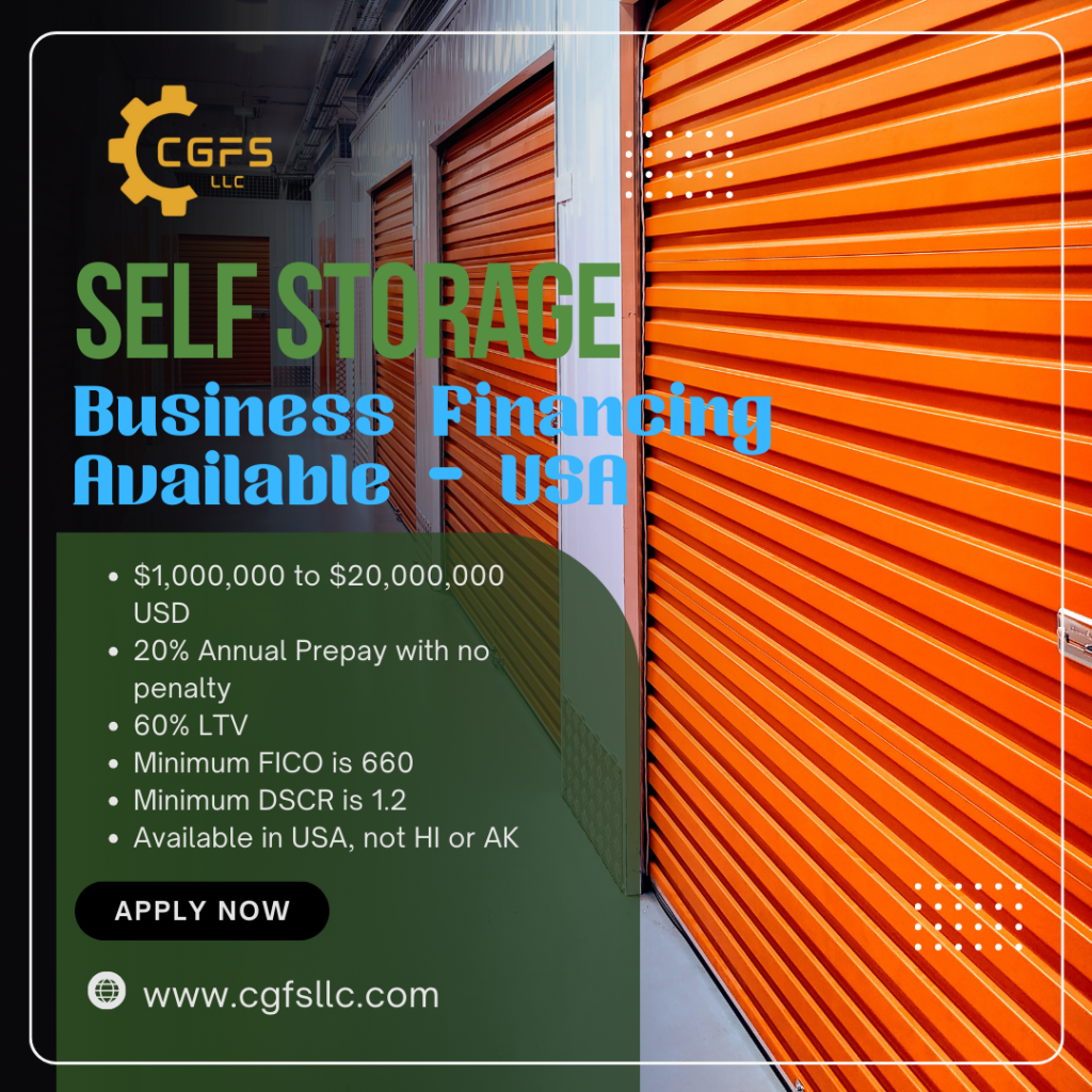 Owner-Occupied Self Storage Business Financing Now Available in the USA!"