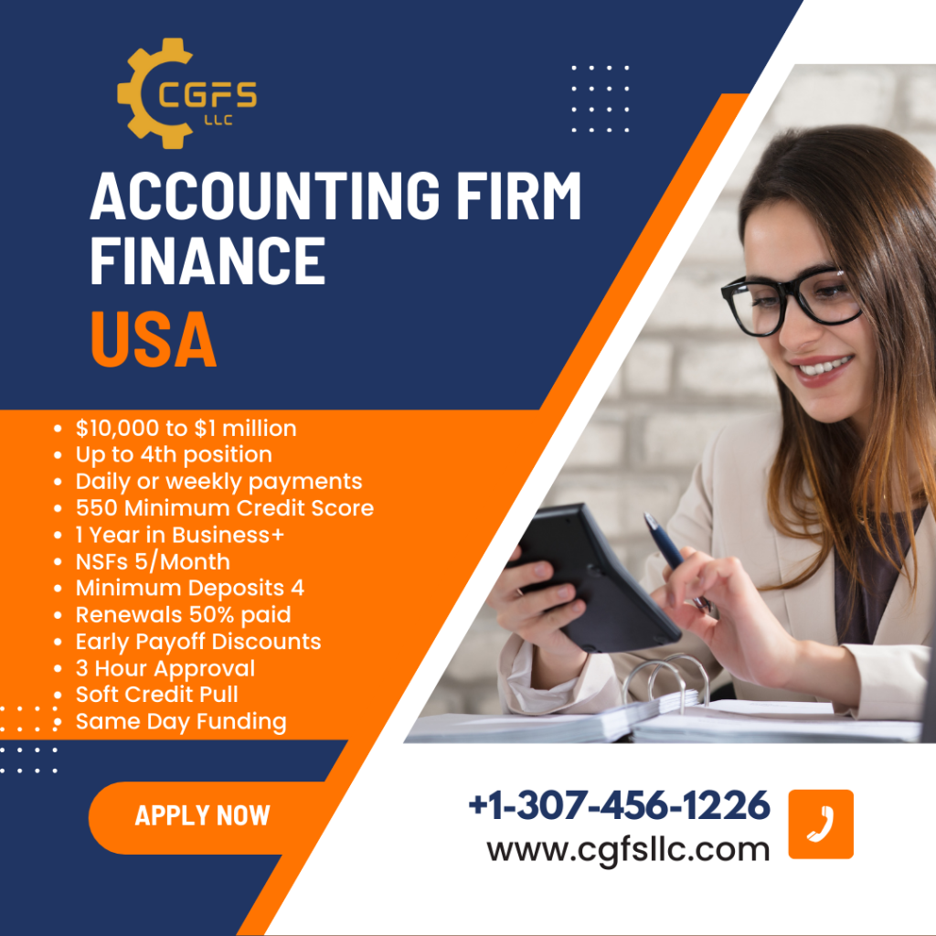 Accounting Firm Finance Available – USA – CGFS, LLC