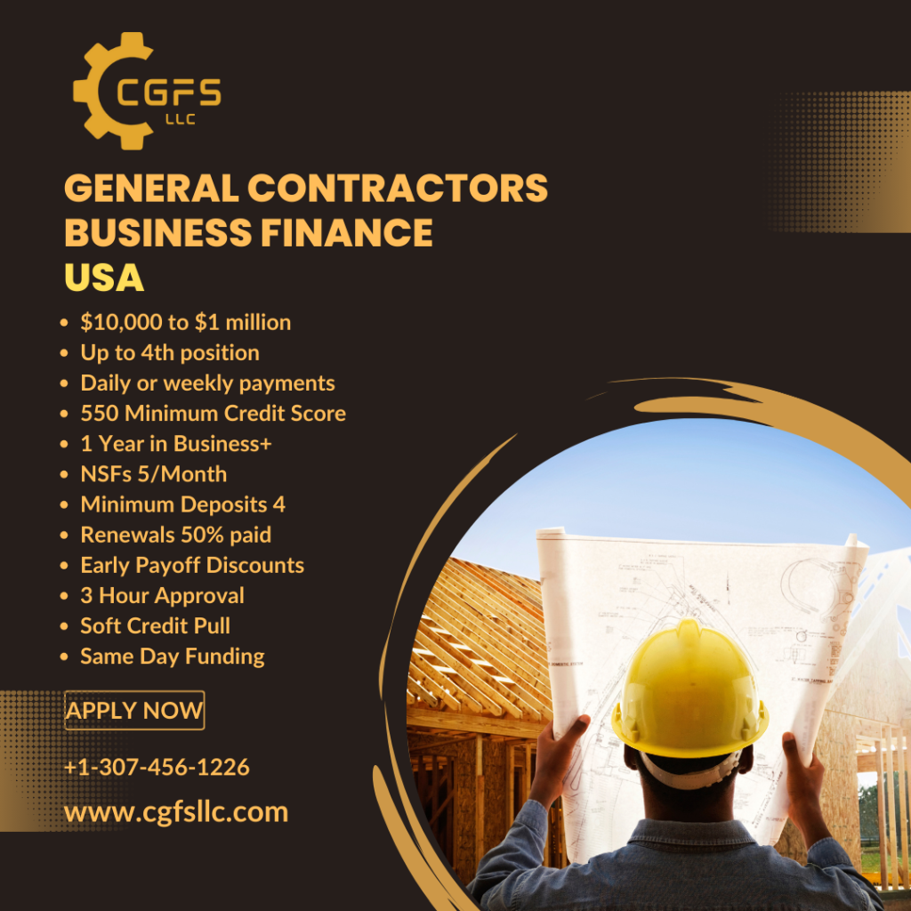General Contractor Finance Available - USA
